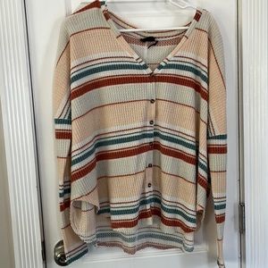 Urban Outfitters Striped Waffle Tee